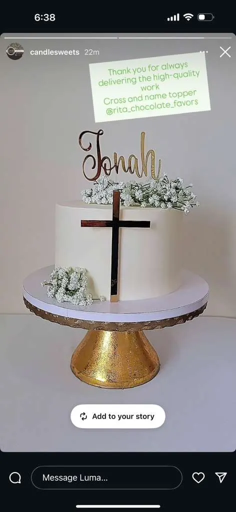 Custom chocolate cake topper
