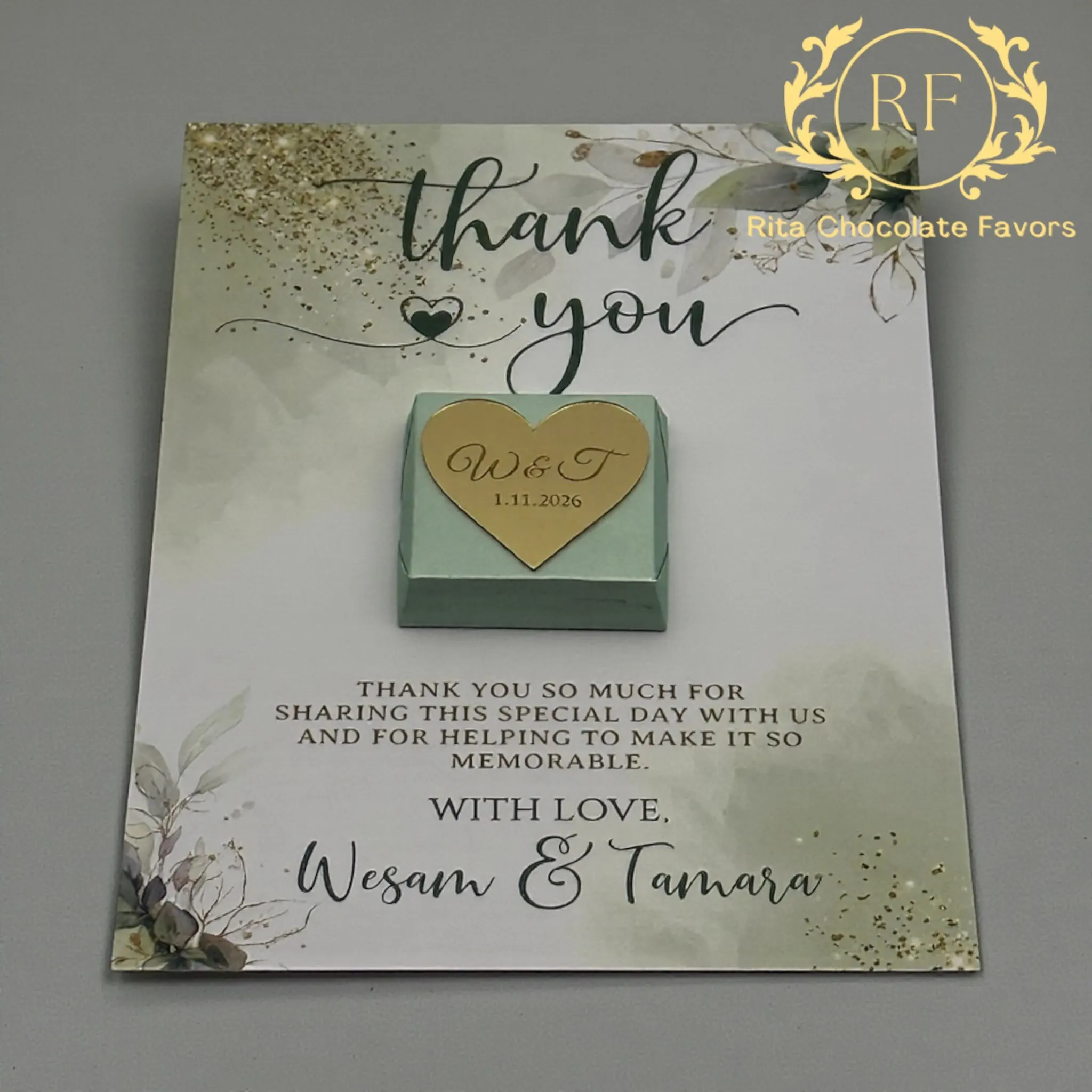 Handcrafted wedding chocolate favor #2